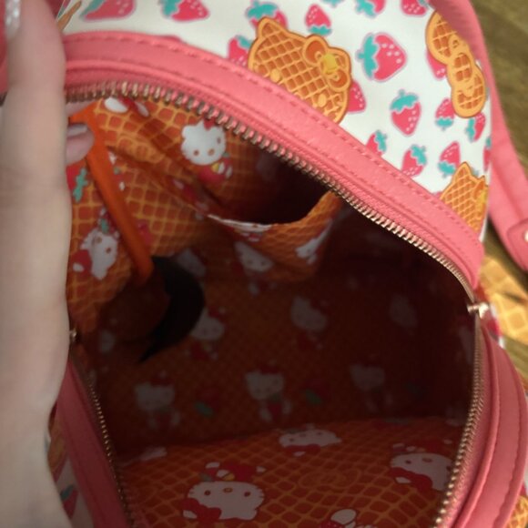 Sanrio Hello Kitty Breakfast Waffle Loungefly Mini Backpack - Picture 6 of 9